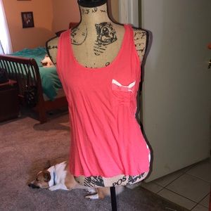 Aeropostale Tank Top salmon and white
